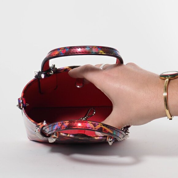 Christian Louboutin Discolaser Loubinthesky Cabata Mini Tote Red Patent - Picture 9 of 10